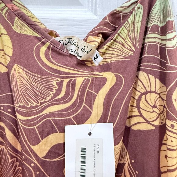 NWT Fighting Eel brown shell romper sz M, jersey NEW - Picture 2 of 3